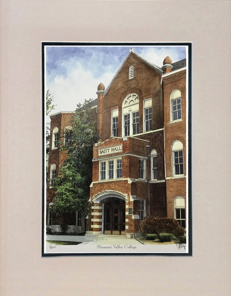Missouri Valley College Baity Hall LIMITED EDITION Pen and Ink Etsy