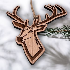 Traditional Christmas Stag Tree Ornament - Digital Download - SVG File for Glowforge and most suitable Laser Cutting/Engraving machines
