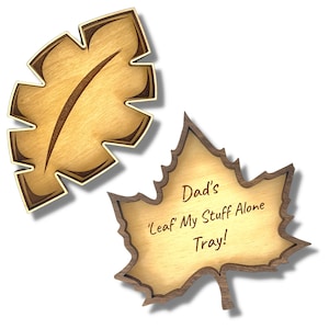 Set of 2 Leaf Coin Trays SVG cut files for Glowforge