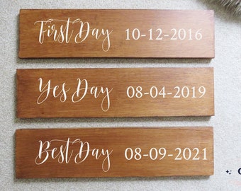 Vinyl Decal Sticker First Day Yes Day Best Day // Calligraphy Style DIY Wedding Sticker // Easy to apply Wedding Gift or Memento