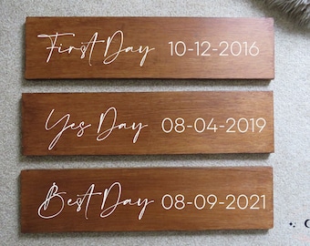 Vinyl Decal Sticker First Day Yes Day Best Day // Unique DIY Wedding Sign Sticker // Easy to apply Wedding Memento Gift