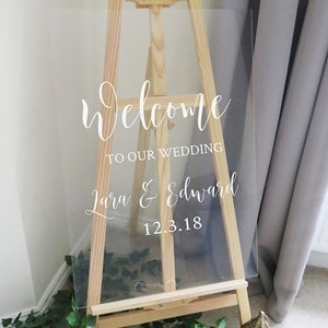 Vinyl Decal Sticker for DIY Wedding Welcome Sign // To Fit A2 or A3 sign // Easy to Apply Party Sign Decal // Event Signage DIY image 1