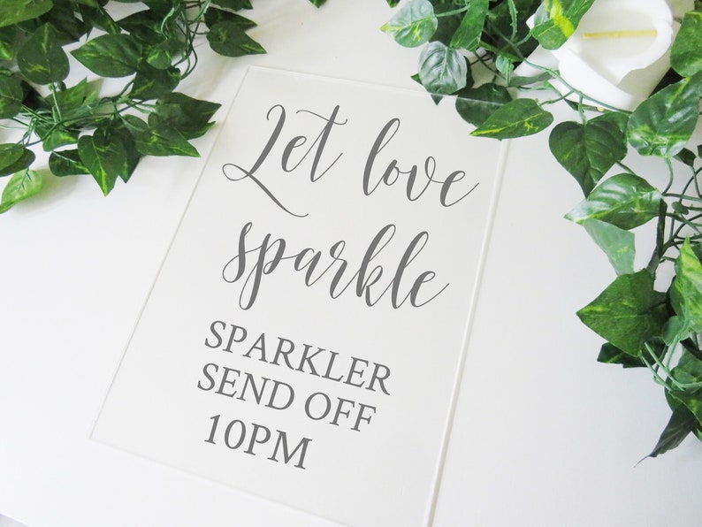 Real gold foil print //// Sparkler send off sign engagement Let love sparkle