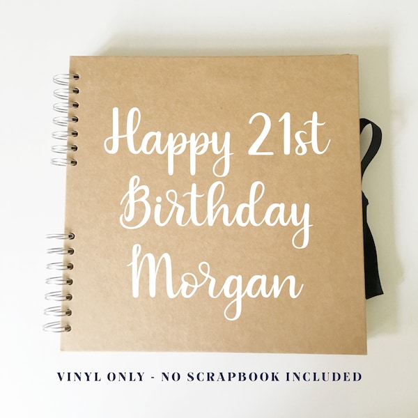 Vinyl Sticker for DIY Birthday Scrap Book // Photo Album Cover // Custom Gift - 4 sizes available