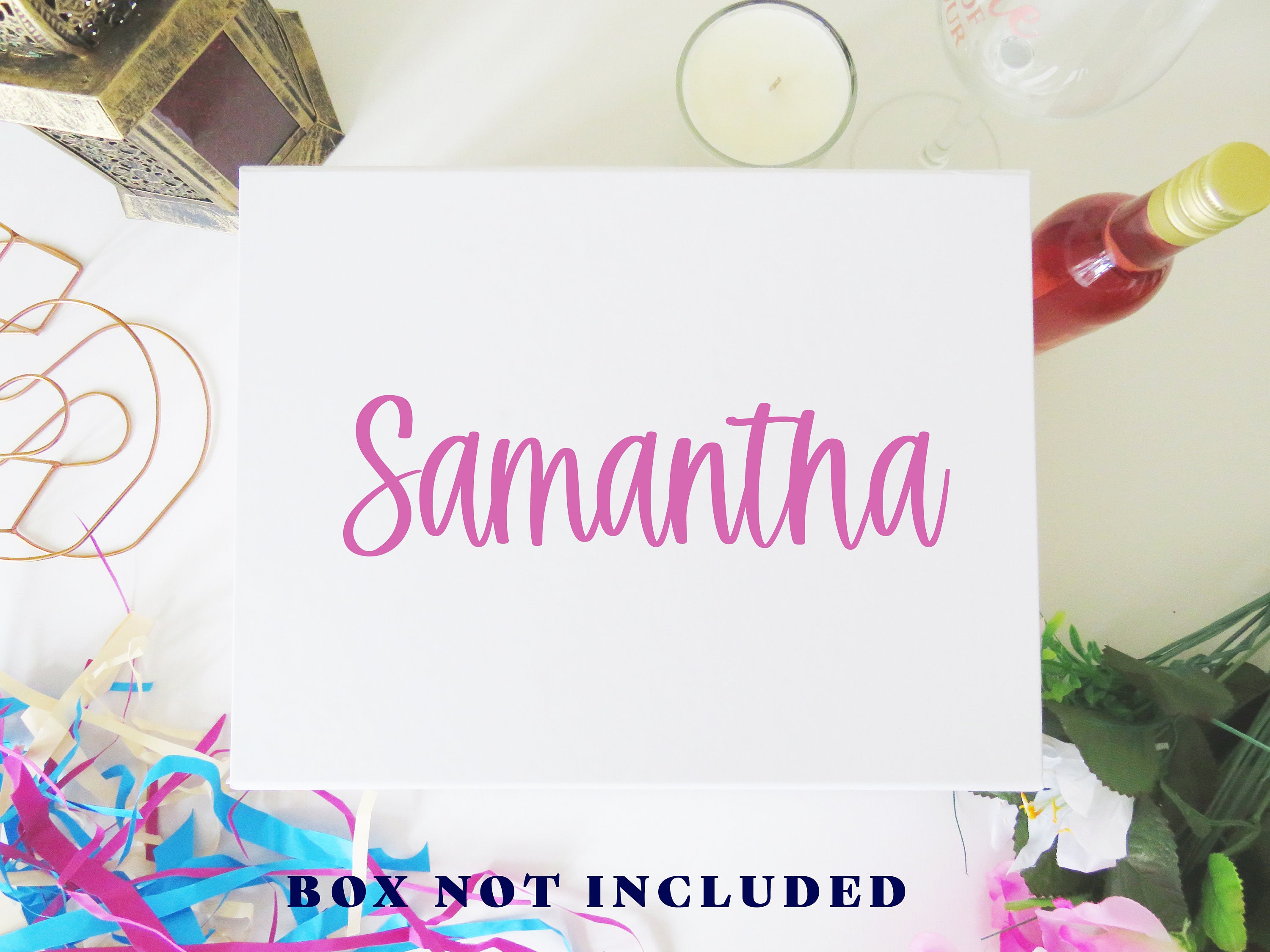 Personalised Vinyl Decal Name Sticker for Gift Box // Etsy UK