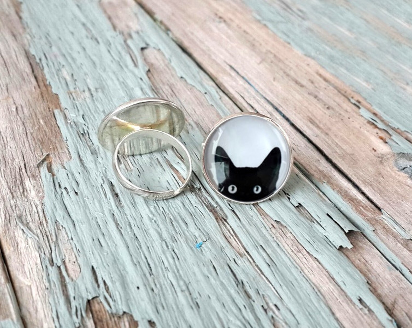 CAT RING Black Cat Ring Cat Jewelry Kitty Ring Kitten Etsy