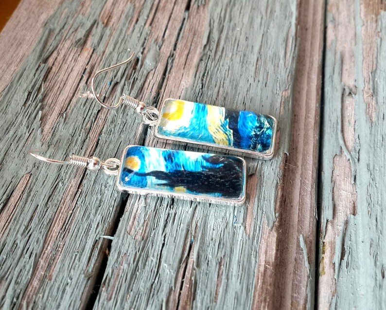 Van Gogh Starry Night Earrings Etsy