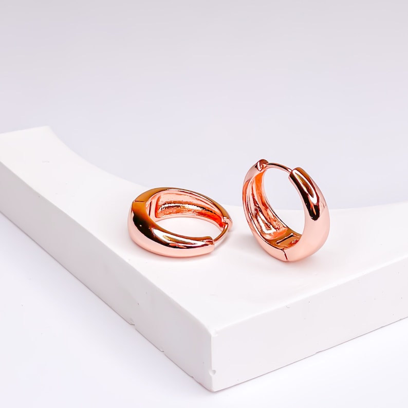 Small Hoop Earrings Rose Gold hoop Earrings Huggie Hoop Etsy