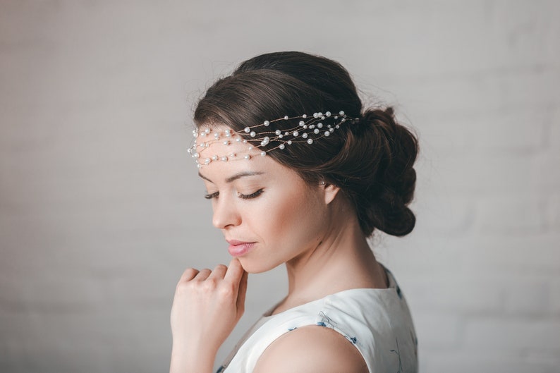 Bridal Pearl Hair Vine Bride Hair Piece Bridal Headpiece Bride Hair Accessories Bridal Crown Bride Wedding Hair Piece Bridesmaid Headband