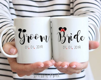 Groom and Bride Mugs Set|  Wedding Mugs Gift|  Groom Mug| Bride Mug| Personalize Mugs for Wedding Gift
