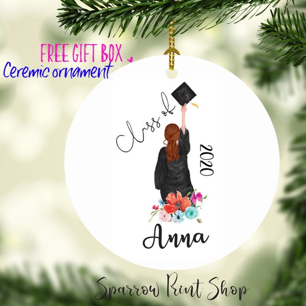 Personalized Graduation Ornament| Gift for Her| Christmas and Graduation Gift for Graduate School, College, High School, Vocational| GRO-01