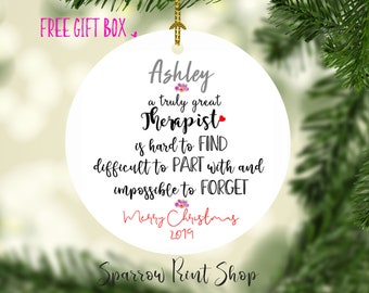Personalized Christmas Ornament for Therapist, Counselor, Social Worker, Psychologist| Personalize Christmas Ornament with Meaningful Phrase