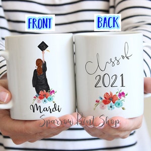 Personalized Graduation Mug Gift for Her| Class of 2022| High School Graduate, College Graduation, Graduate School, Vocational School| GC01