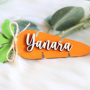 Easter Sale 3D Wooden Name Tags| Wooden Easter Gift Tags| Customized Children Name Tag for Easter| Personalized Basket Name Tags| Carrot Tag