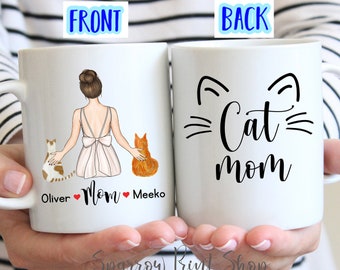 Personalized Cat Mom Mug| Gift for Mom| Gift for Mother| Mother&#39;s day Gift| Best Mom Mug|  Cat Lover Gift| Cat Mother Gift| Personalized Cat