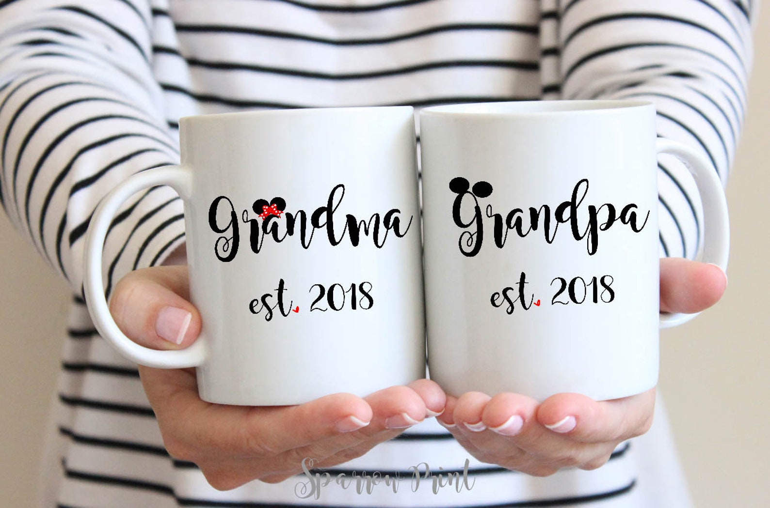 Grandma & Grandpa Mug Set Gift for Grandparents Grandpa Etsy