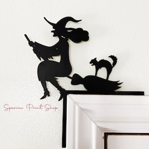 Witch & Cat Halloween Door Corner| Gift for Halloween| Halloween Door Corner| Halloween Decoration| Fall Decoration| House Home Decor| HD03