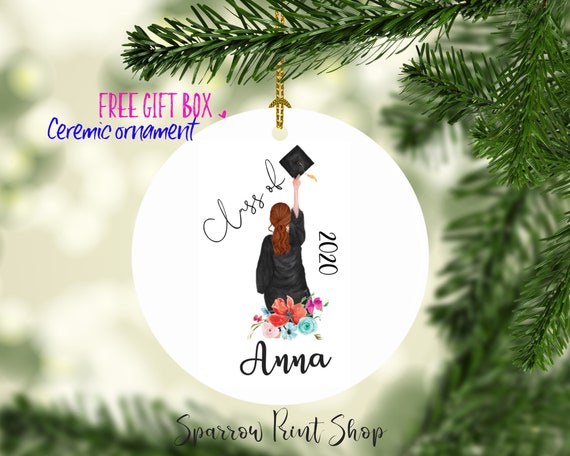 Personalized Graduation Ornament| Gift for Her| Christmas and Graduation Gift for Graduate School, College, High School, Vocational| GRO-01