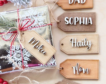 3D Personalized Wooden Name Tags for Christmas Holiday| Stocking Tags| Wood Gift Tags| Customized Wooden Name Tags| Holiday Wooden Name Tags