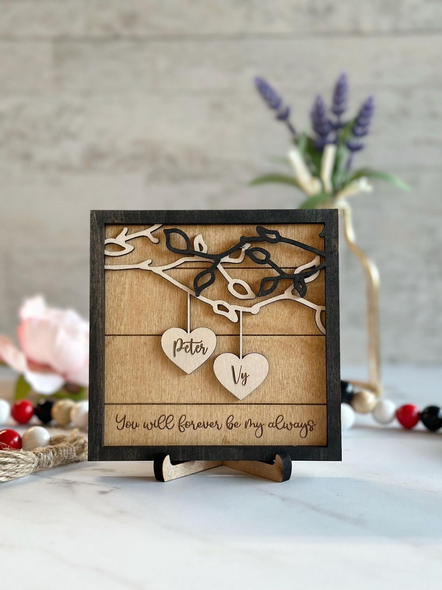 Personalized Wooden Sign | Couples Custom Wood Sign | Anniversary Gift ...
