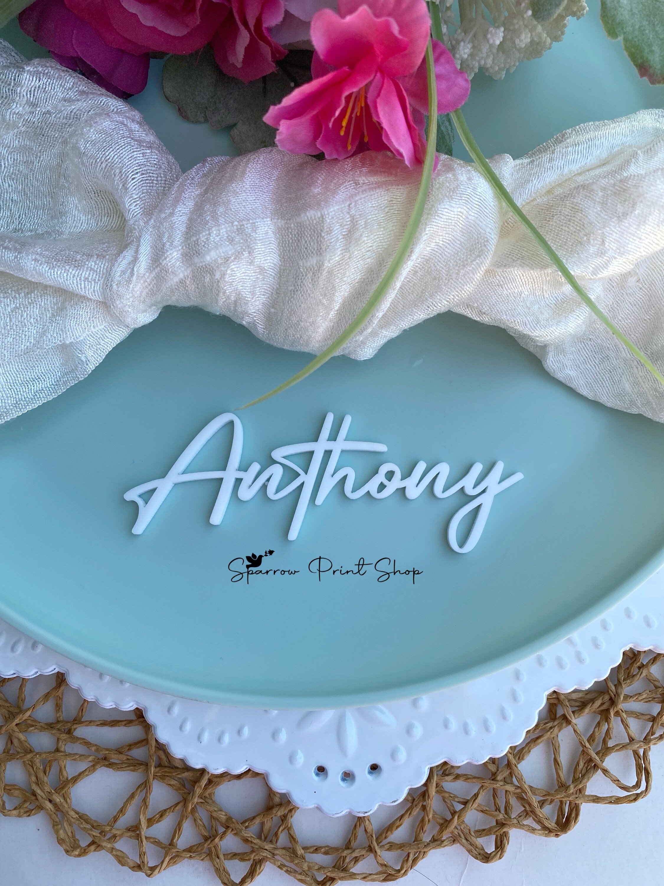 Wedding Name Plate Card Name Place Card White Acrylic Table Etsy