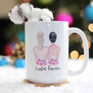 Personalize Mrs & Mrs Mug Set| Personalize Bride and Bride Mug Set| Lesbian Wedding Mug Gift| Lesbian Bridal Shower Gift| Gay Wedding Gift image 3
