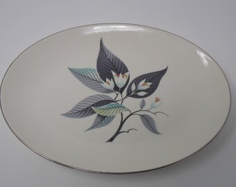 1955 Lotus Hai (Rhythm) 11" Oval Serving Platter by Homer Laughlin