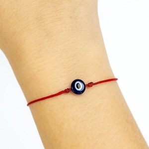 Pulseira Unissex com Cordão Vermelho e Olho Grego, Pulseira de Proteção Artesanal, Pulseira Delicada da Amizade, Pulseira da Sorte com Olho Grego Vermelho, Presente