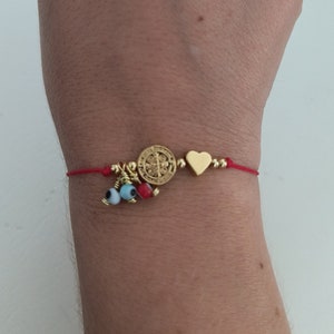 Women’s Men’s Red String San Benito Bracelet, Protection Bracelet, Kabbalah Bracelet, Minimalist Bracelet, Heart Bracelet, Best Friend Gift