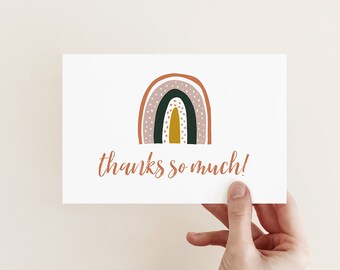 PRINTABLE Rainbow Thank You Card INSTANT DOWNLOAD 5x7 - Etsy