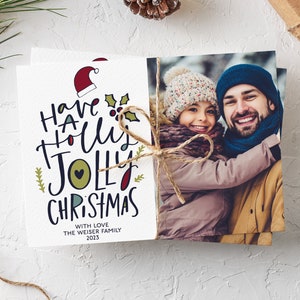 Editable Christmas Card Template Photo Christmas Card Christmas Family Card Happy Holidays Jolly Christmas Printable Photo Card Corjl