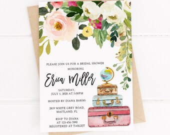 and so the adventure begins bridal shower invitation template etsy travel invitation template