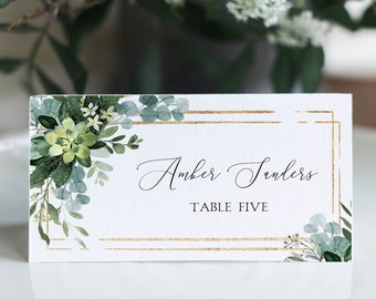 Name Cards Wedding JULIA Seating Table Name Cards Printable Wedding Escort Cards Thin Rustic Greenery Place Cards Wedding Placecards