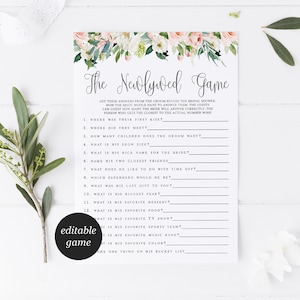 Blush Floral The Newlywed Game Bridal Shower Games Template Peach Floral Newlywed Game Bridal Shower Game What Did The Groom Say #WP423