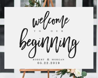 Welcome to our beginning Wedding Sign Template Welcome Wedding Template Welcome Wedding Sign DIY Wedding Welcome Sign PDF Welcome Wed #WP40