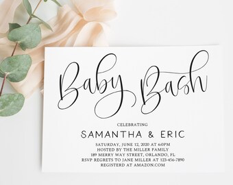 Baby Bash Invitation Template Couples Baby Shower Invitation Etsy