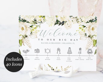 wedding day timeline etsy wedding day timeline template