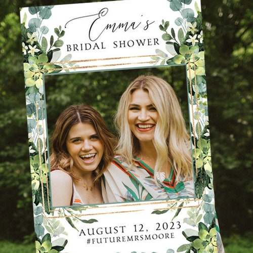 greenery Photo Prop Photo booth frame Bridal Shower Photo Frame Photo prop greenery frame Editable Wedding Photo Prop Template