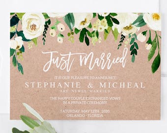 just married announcement etsy