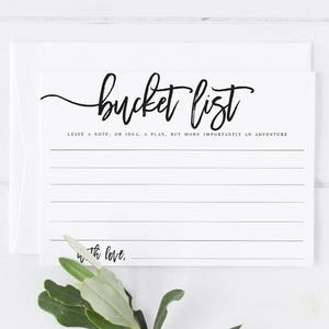 Bucket List Wedding Cards Bucket List Cards Bucket Printable - Etsy