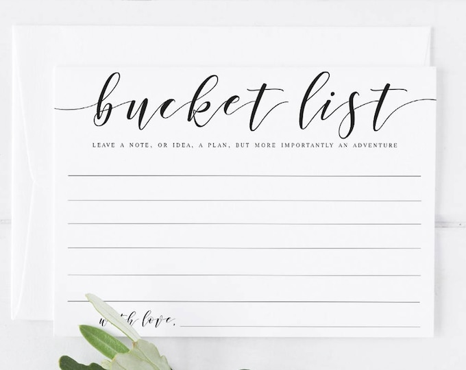 Bucket List Wedding Cards Bucket List Cards Bucket Printable Cards ...
