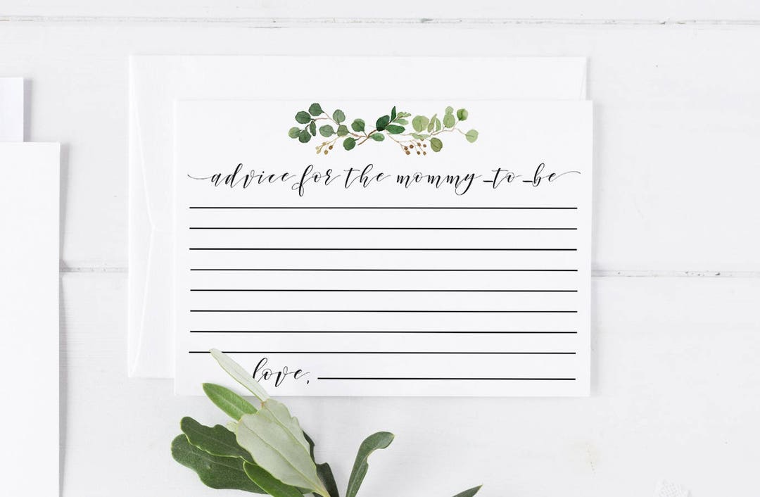 Advice for the Mommy to Be Printable Note Card Template Baby - Etsy
