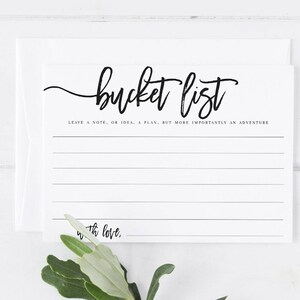 Bucket List Wedding Cards Bucket List Cards Bucket Printable - Etsy