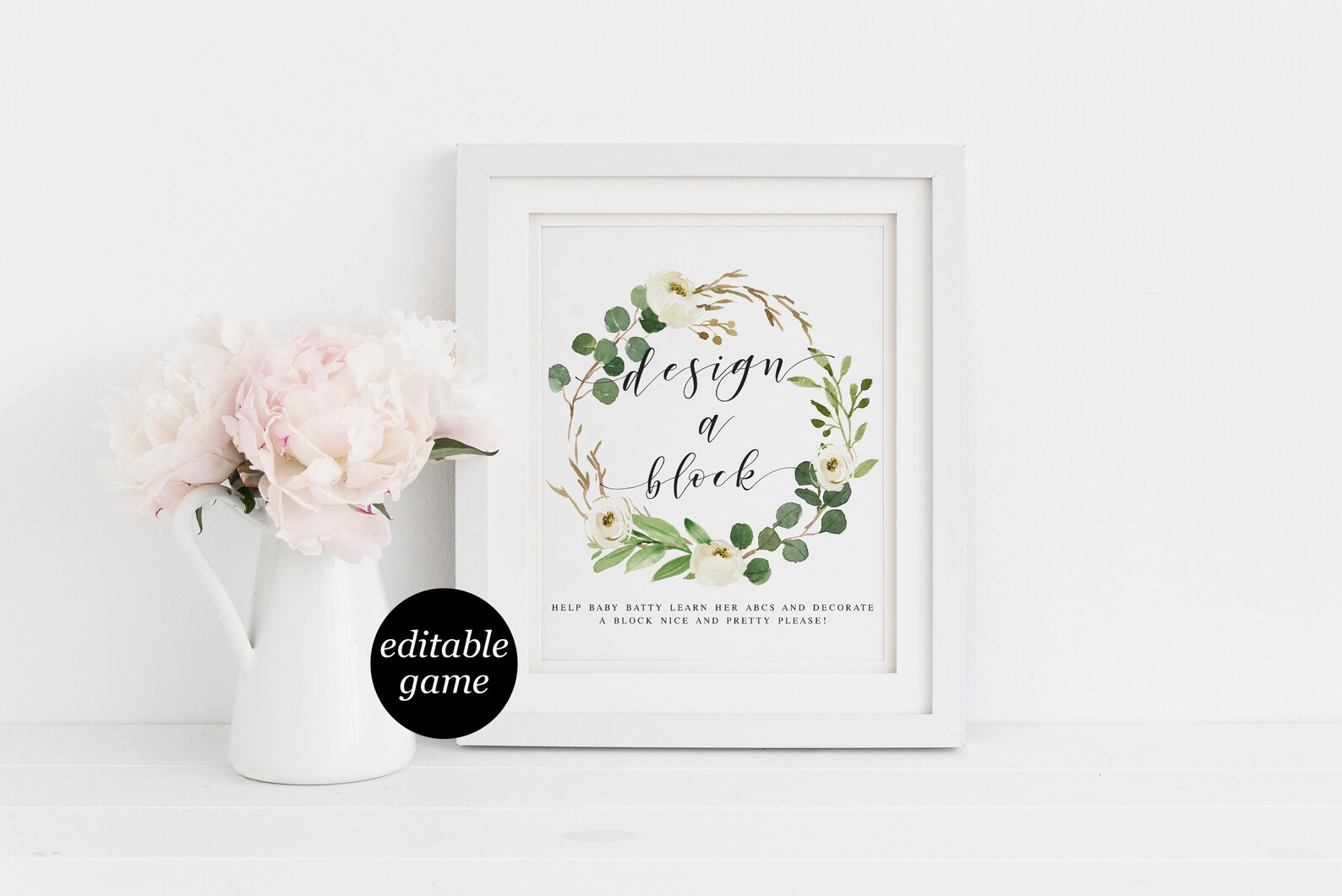 Greenery Foliage Design a Block Printable Please Decorate a - Etsy