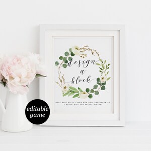 Greenery Foliage Design a Block Printable Please Decorate a - Etsy