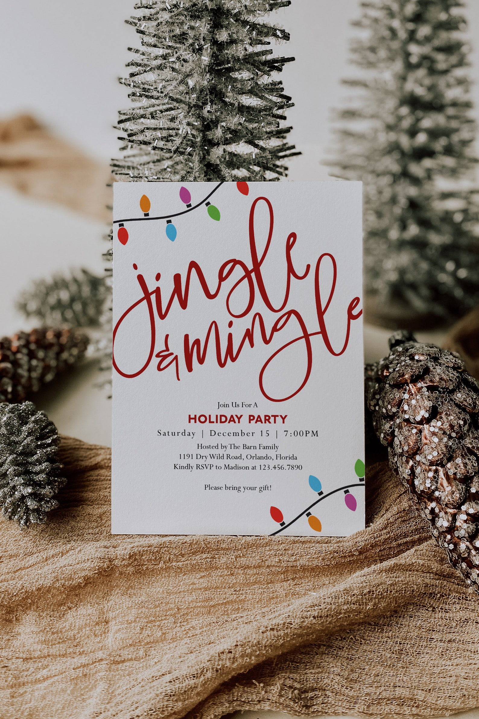 Jingle and Mingle Invitation Template Christmas Party - Etsy