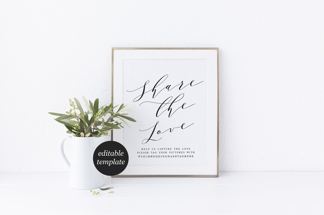 Share the Love Sign Printable Template Share the Love Sign - Etsy