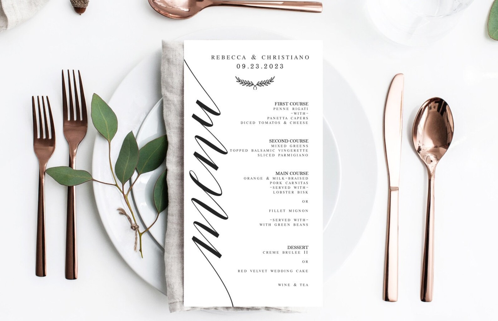 Elegant Dinner Party Menu Template Wedding Menu Template Etsy UK