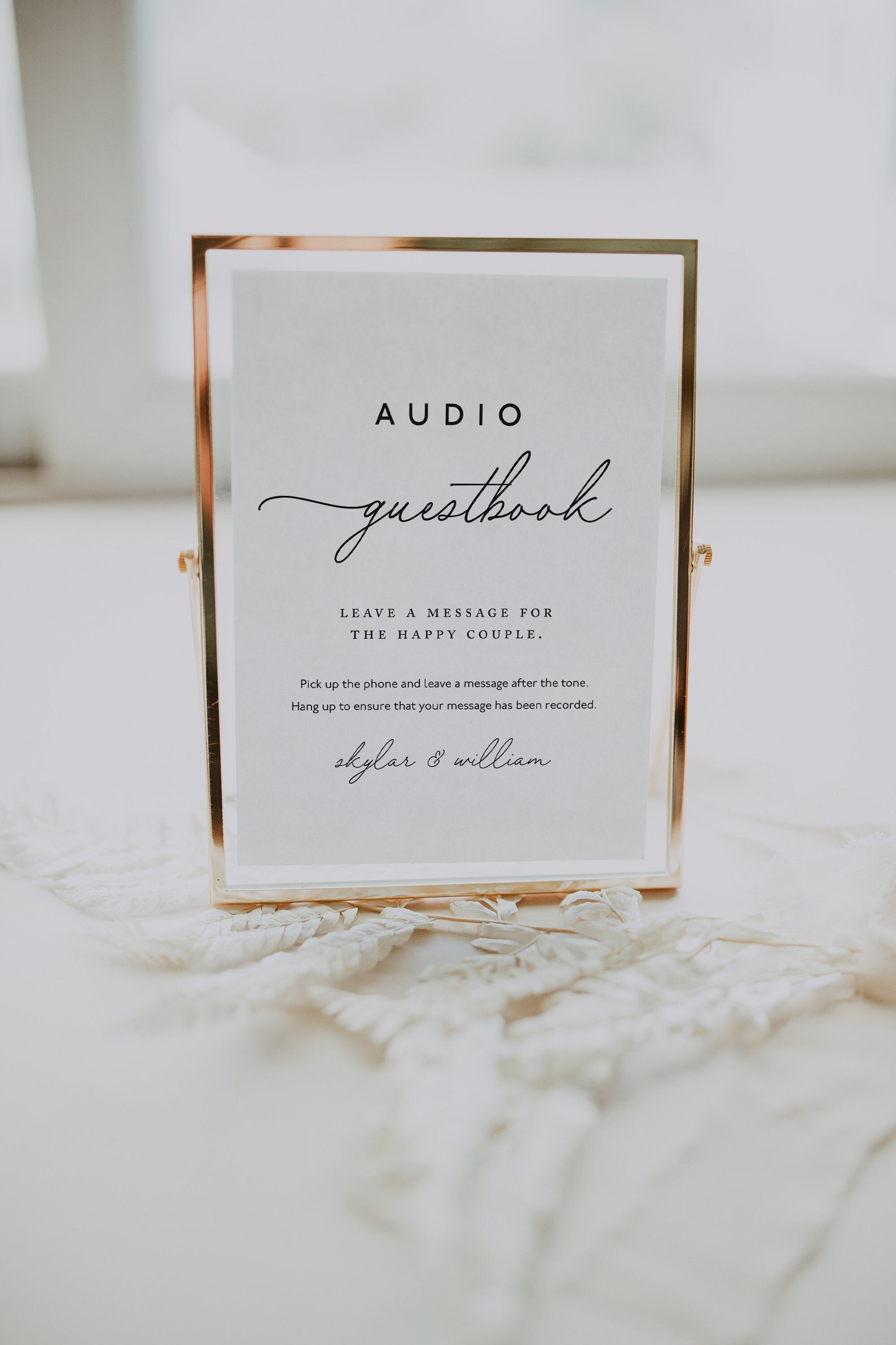 Audio Guestbook Sign Template Modern Wedding Guest Book Etsy