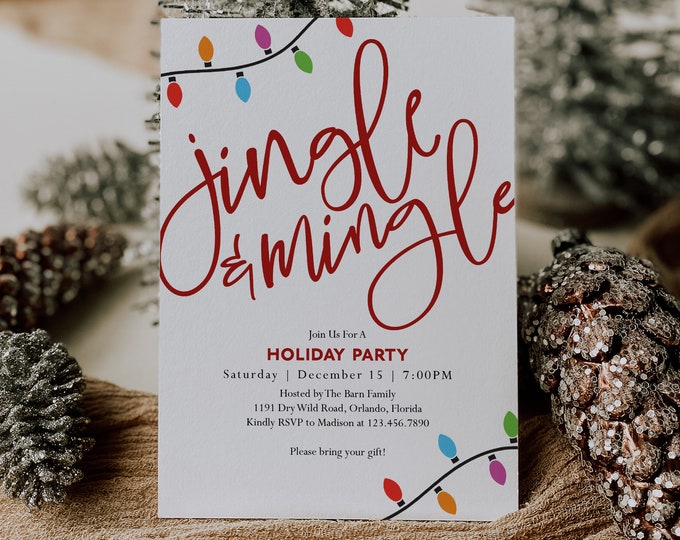 Jingle and Mingle Invitation Template Christmas Party Invitation ...